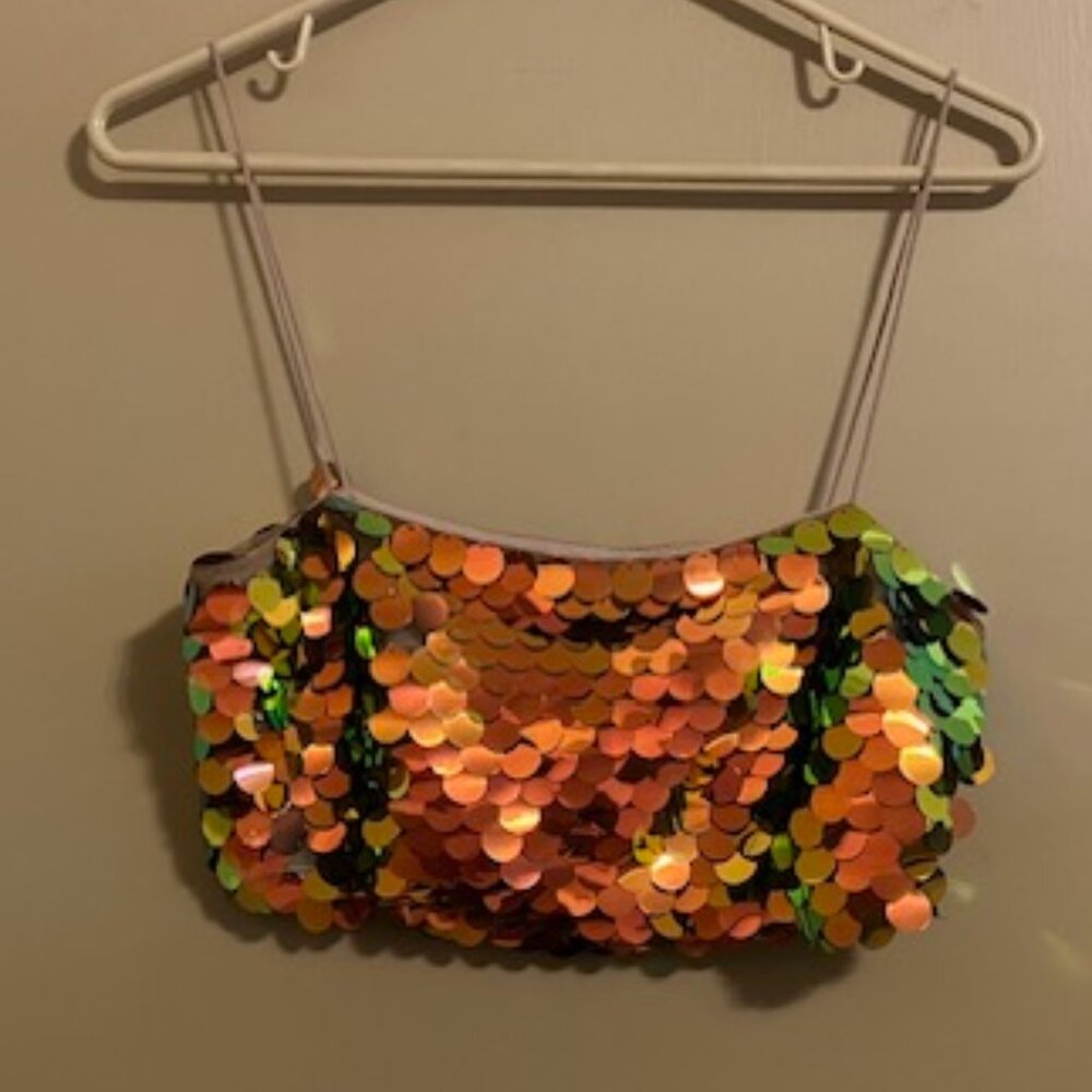 Zara Gold Sequin Tube Top